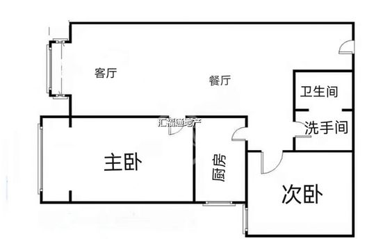 公园壹号2室1厅1卫户型图