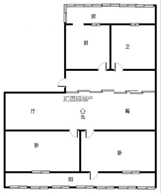 冠云小区2室2厅1卫户型图