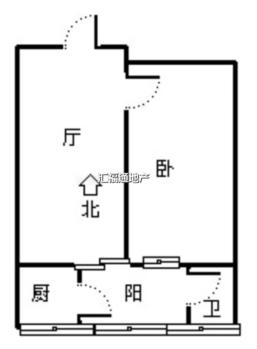 玫瑰嘉园1室1厅1卫户型图