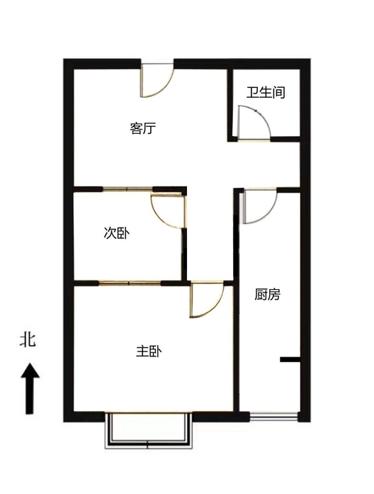 天保郦景2室1厅1卫户型图