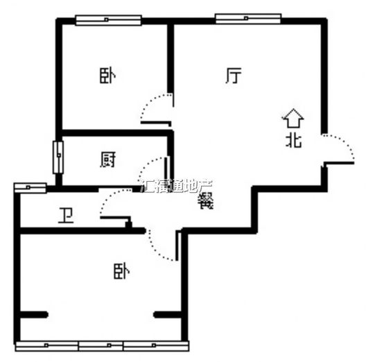 云景城2室2厅1卫户型图