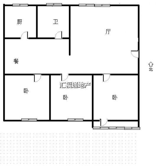 邱庄居民小区3室2厅1卫户型图