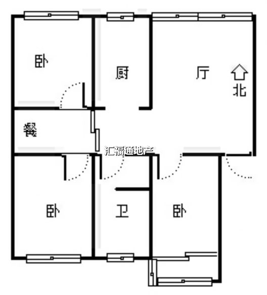 北新家园（锦绣范阳）3室2厅1卫户型图