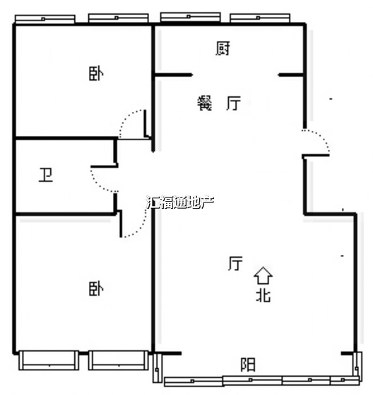 天保青花府2室2厅1卫户型图