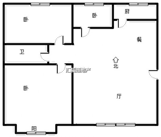 天龙小区（一期）3室2厅1卫户型图