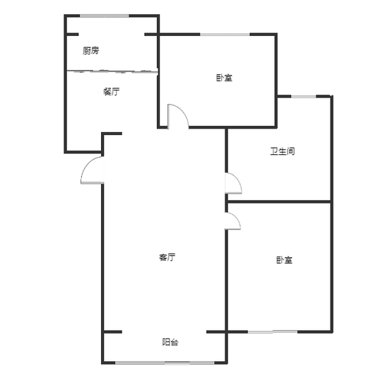 同善园小区2室2厅1卫户型图