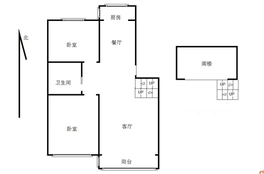 水乡园2室2厅1卫户型图