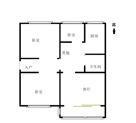 团结小区3室1厅1卫户型图