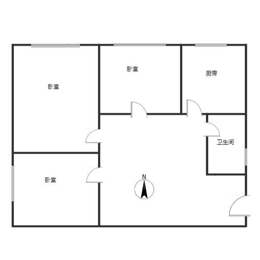 东方家园3室2厅1卫户型图
