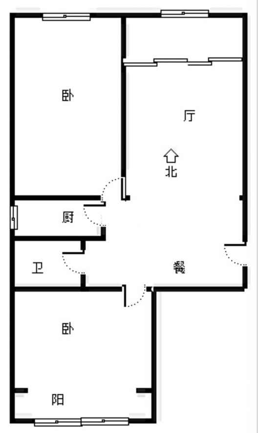 翡翠城（涿郡东区）2室2厅1卫户型图