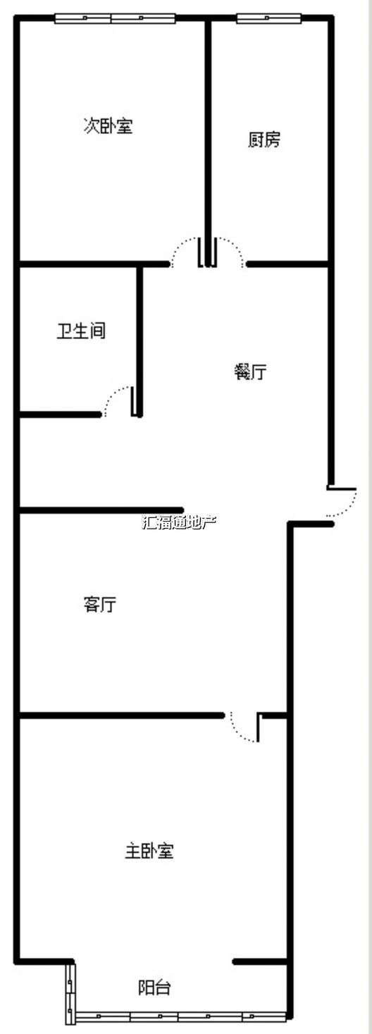 金竹花园2室2厅1卫户型图