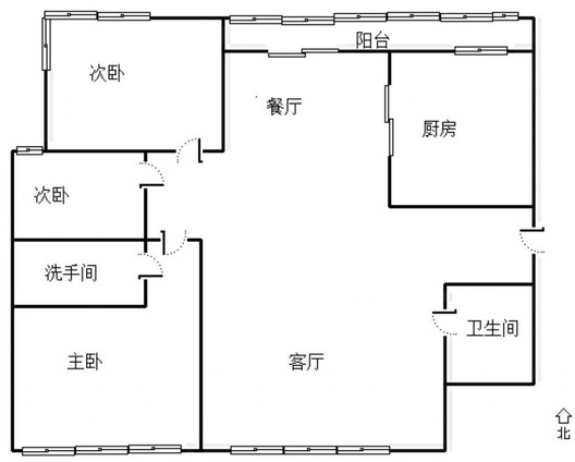 金竹花园3室2厅2卫户型图