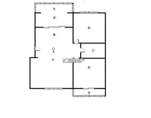 槐林新村2室1厅1卫户型图