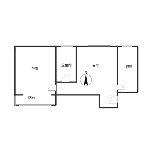 汇元新天地1室1厅1卫户型图