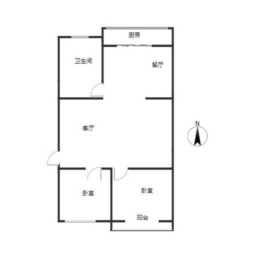 金正小区2室2厅1卫户型图