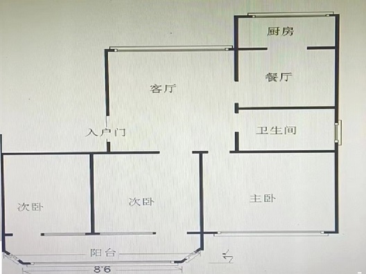 石油报社家属院3室2厅1卫户型图