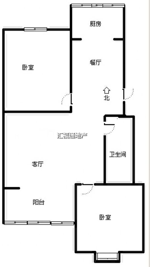 水岸花城2室2厅1卫户型图