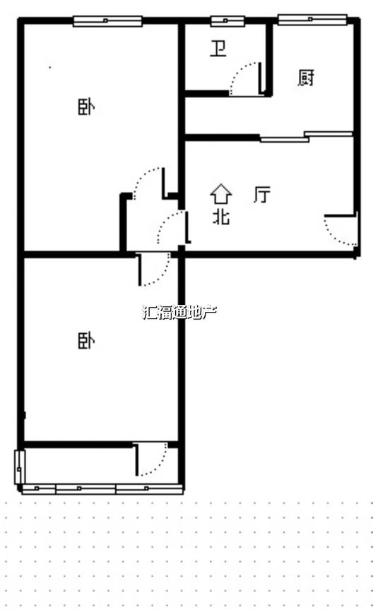 华北铝业生活小区（北院）2室2厅1卫户型图