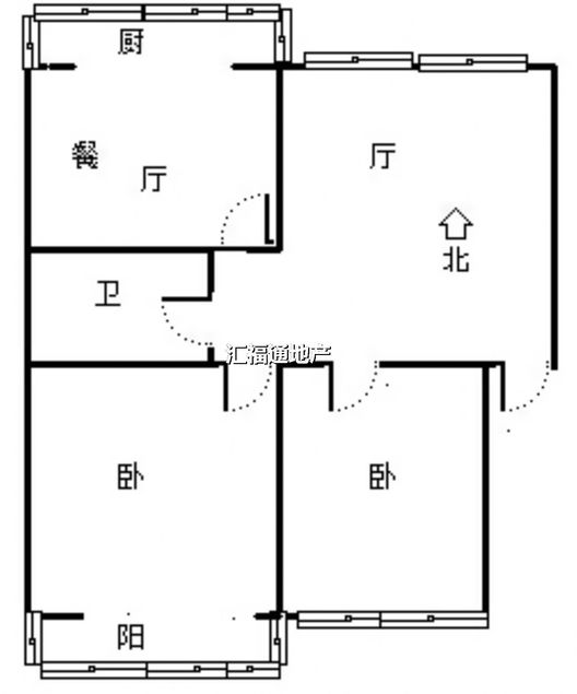 槐林新村2室2厅1卫户型图