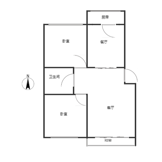 水乡园2室2厅1卫户型图