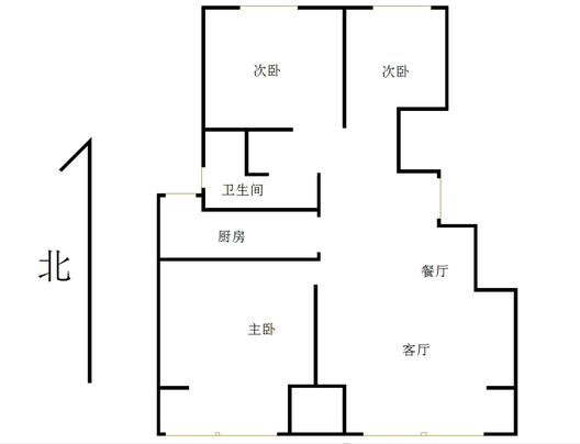 学府澜湾二期3室2厅1卫户型图