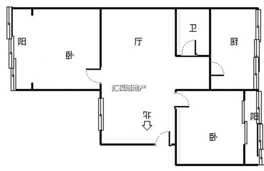 东方家园2室1厅1卫户型图