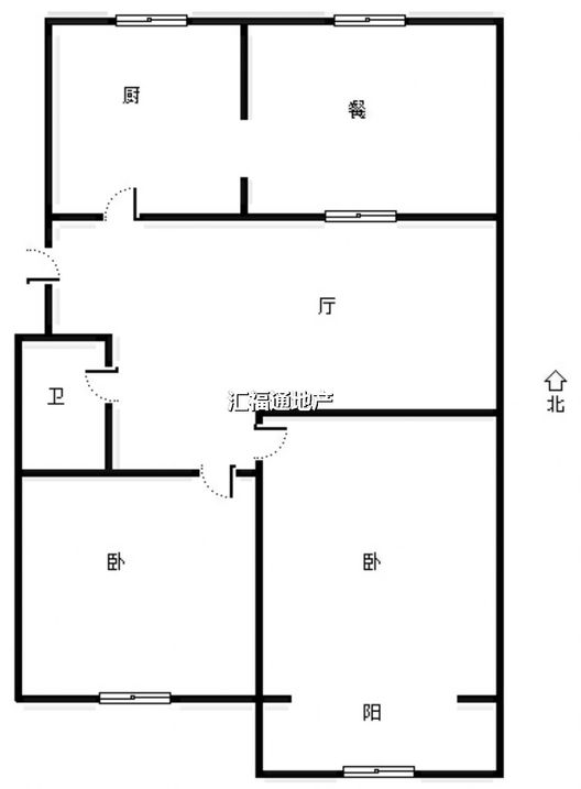 蓝天网架厂小区2室2厅1卫户型图