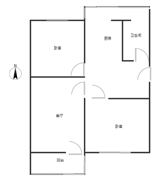 老财政局家属院2室2厅1卫户型图