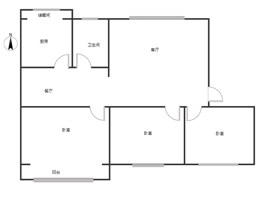烟草小区3室2厅1卫户型图