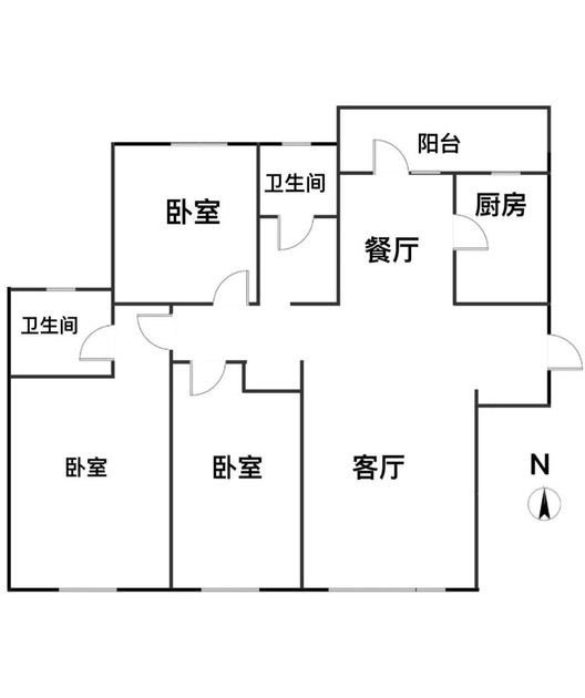 中船涿州府（东区）3室2厅2卫户型图