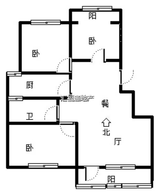 华融现代城3室2厅1卫户型图