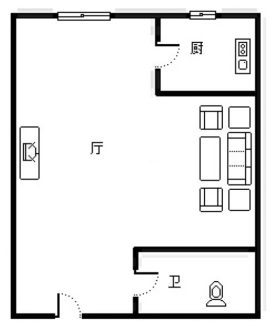 惠友钻石广场（AB座）1室1厅1卫户型图
