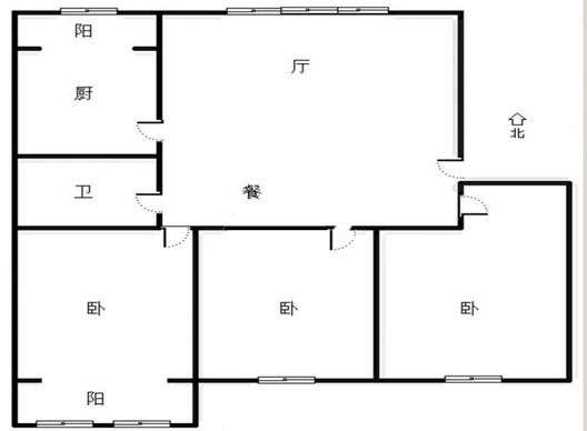 绿茵家园3室2厅1卫户型图