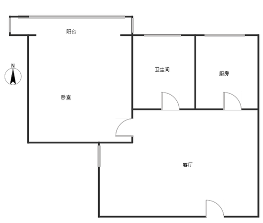范阳公寓1室1厅1卫户型图