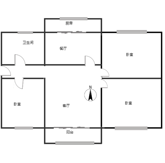 范阳水电小区3室2厅1卫户型图