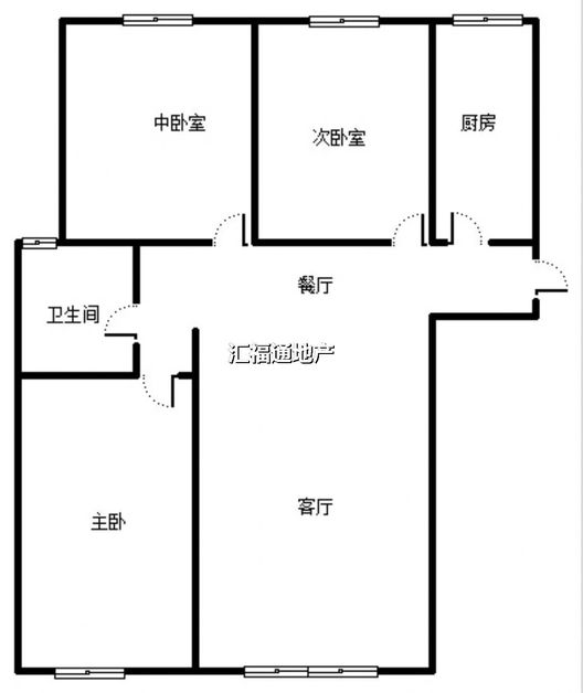 三利中和城二期东区(C区）3室2厅1卫户型图