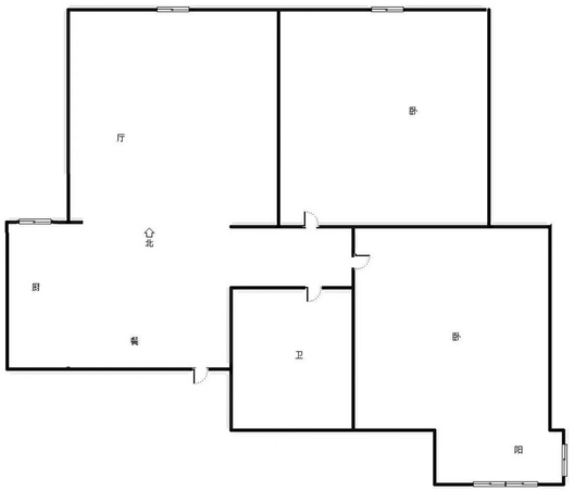 宏远宜居园2室2厅1卫户型图