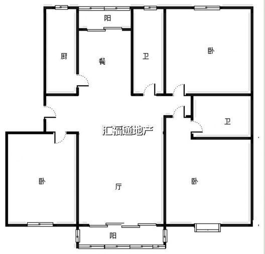 军欣家园3室2厅2卫户型图