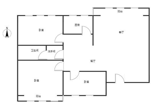 名流公寓3室2厅1卫户型图