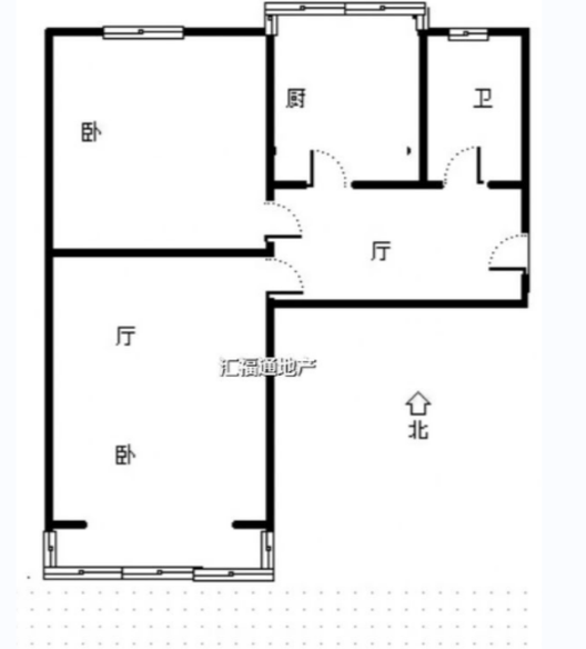 六十七处家属楼2室1厅1卫户型图