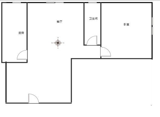 学府澜湾一期1室1厅1卫户型图