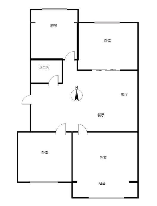 幸福小区3室2厅1卫户型图