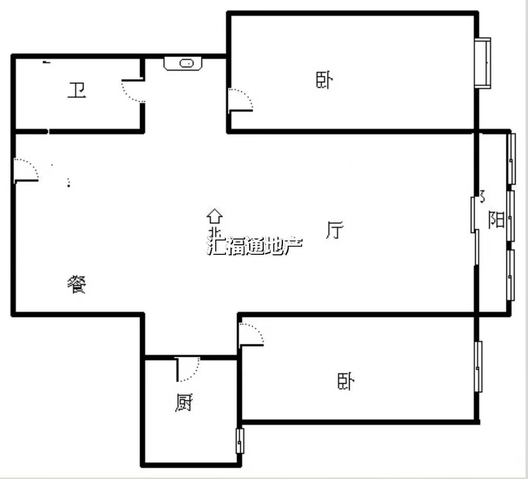 公园壹号2室1厅1卫户型图
