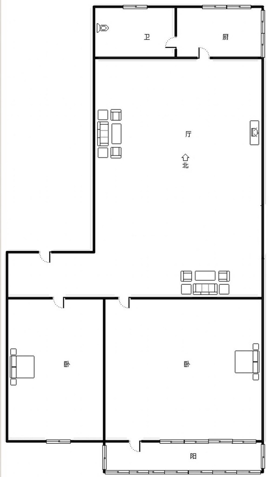 永济秀园2室1厅1卫户型图