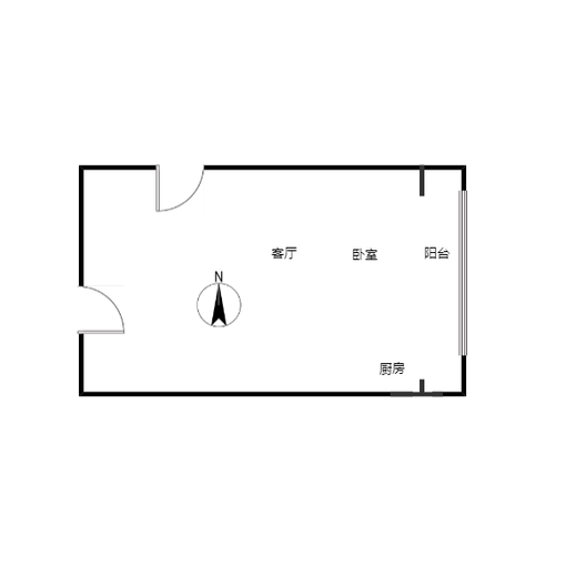 浪潮一览云山1室1厅1卫户型图