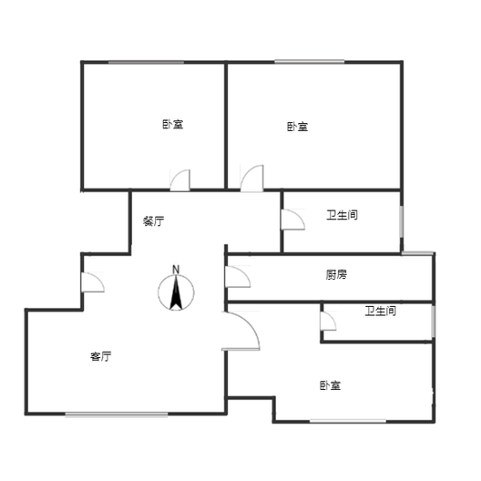 华远和府二期3室2厅2卫户型图