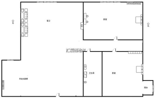 宏远宜居园2室1厅1卫户型图