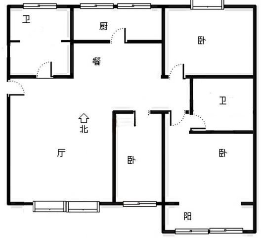 名流枫景洋房3室2厅2卫户型图