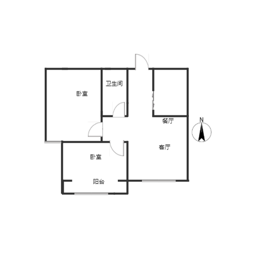 联合七号院2室2厅1卫户型图