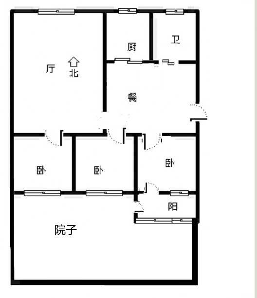 清凉寺居民小区3室2厅1卫户型图